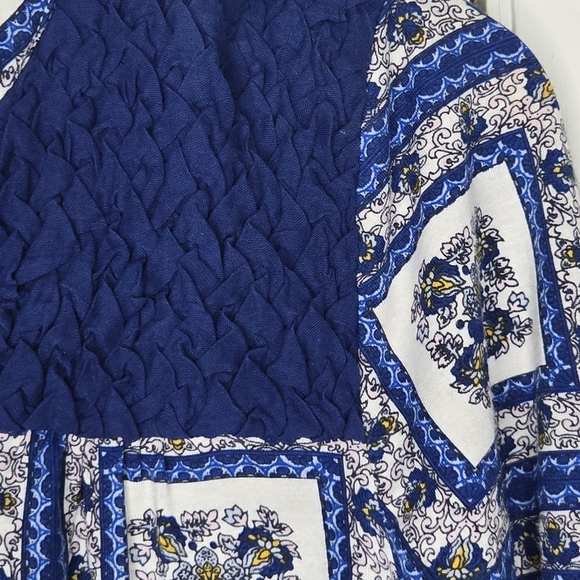 Porridge Anthropologie Belmar Boho Patch Print Quilted Yoke Button Blouse XS - Picture 5 of 10